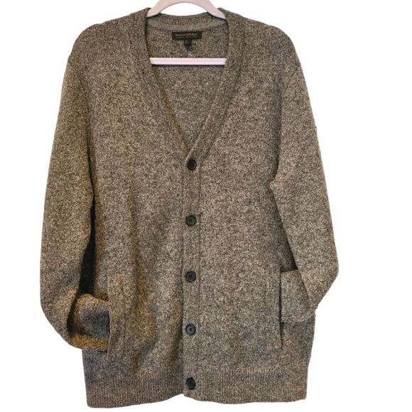 Banana Republic Novelty Tweed Heathered Charcoal Gray Button front Cardigan | XL - Picture 4 of 13